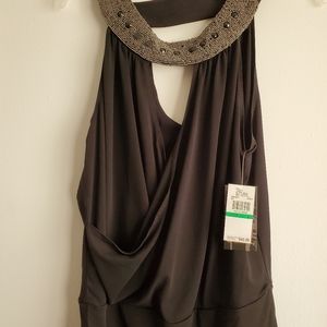 Grass Collection Beaded Neck Top